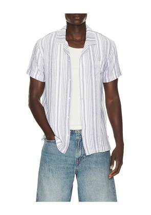 Vintage Summer Basket Weave Camp Shirt in Navy. Size S. Also in M, L, XL/1X, XXL/2X.