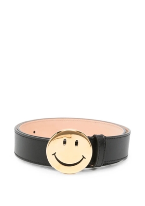 Moschino Smiley leather belt - Black