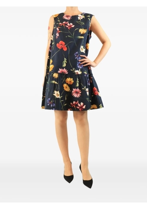 Oscar de la Renta Pre-Owned floral-print mini dress - Blue