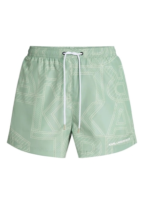 Karl Lagerfeld logo-print swim shorts - Green