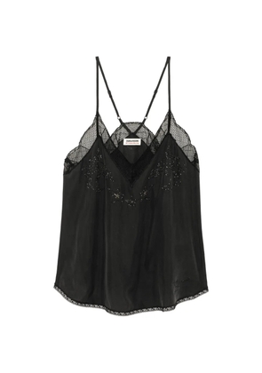 Zadig&Voltaire Christy silk strass paisley top - Black