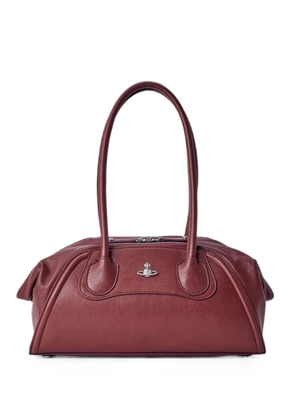 Vivienne Westwood small logo-plaque leather shoulder bag - Red