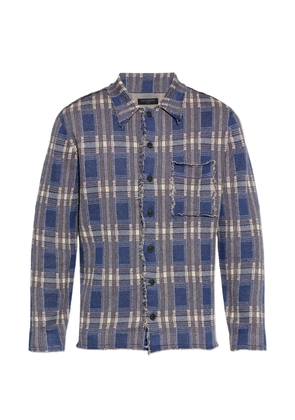 AllSaints Solmar check-pattern knitted cardigan - Blue