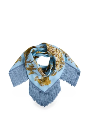 La DoubleJ fringe-trimmed scarf - Blue