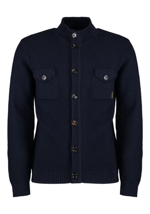 Moorer patch-pockets cardigan - Blue