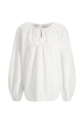Vince shirred long-sleeve blouse - White