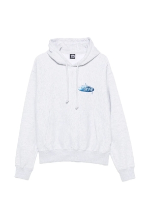 Stüssy logo-print drawstring hoodie - Grey