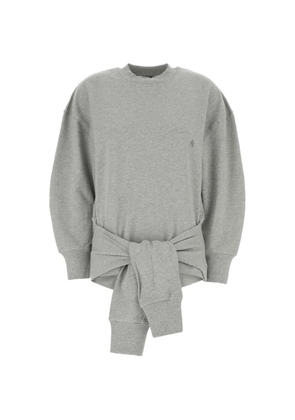 The Attico tie-waist logo-embroidered sweatshirt - Grey