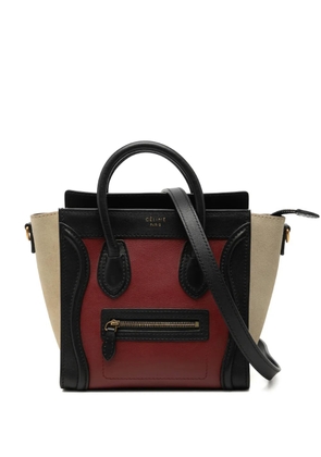 Celine Pre-Owned 2012 Nano Tricolor Calfskin and Suede Luggage Tote satchel - Red