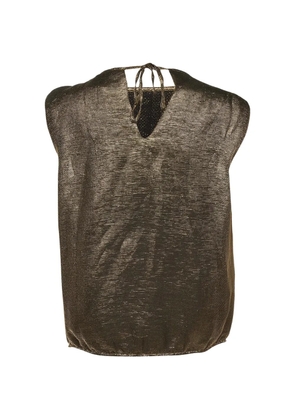 CHANEL Pre-Owned pleated sleeveless blouse - Gold