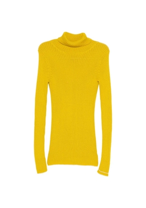 Y's ribbed-knit roll-neck sweater - Yellow