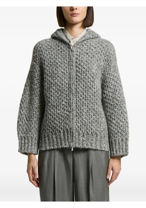 Peserico zip fastening hooded cardigan - Grey