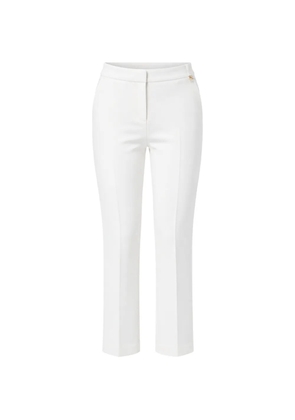 Elisabetta Franchi logo-plaque cropped trousers - White