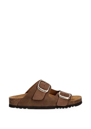 Scholl NOELLE buckle-fastening slides - Brown