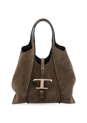 Tod's mini T Timeless suede tote bag - Brown