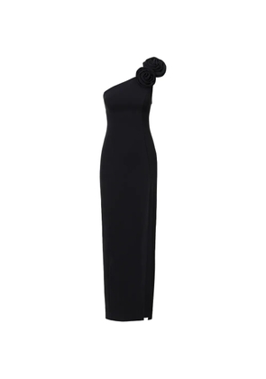 LITA COUTURE rosette-appliqué maxi dress - Black