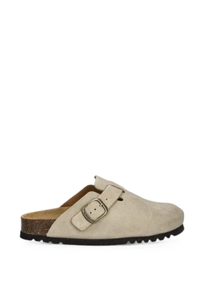 Scholl buckle-fastening suede mules - Neutrals