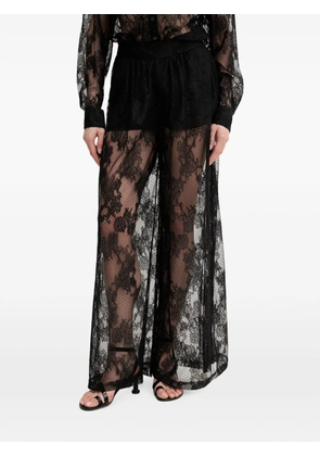 Bardot Hildie lace-panelled wide-leg trousers - Black