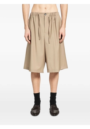 ROSE BURRITO virgin wool drawstring tailored shorts - Neutrals
