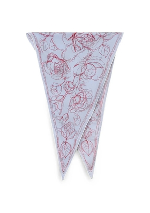 Fabiana Filippi floral-print silk scarf - Blue