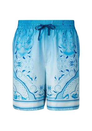 Casablanca EgypsonRug silk shorts - Blue