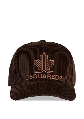 DSQUARED2 Maple Leaf corduroy cotton baseball cap - Brown