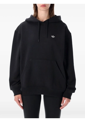 adidas logo-embroidered pouch-pocket hoodie - Black
