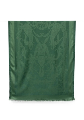 ETRO paisley-jacquard fringed scarf - Green