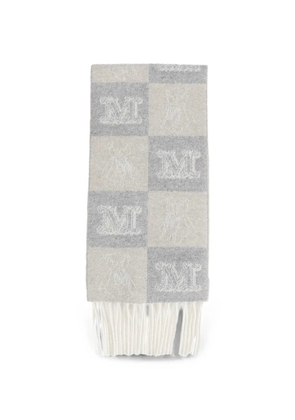 Max Mara checkered monogram scarf - Grey