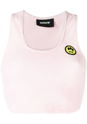 BARROW logo-patch terry tank top - Pink