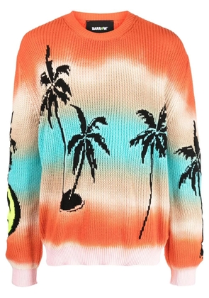 BARROW palm-tree print knit jumper - Orange