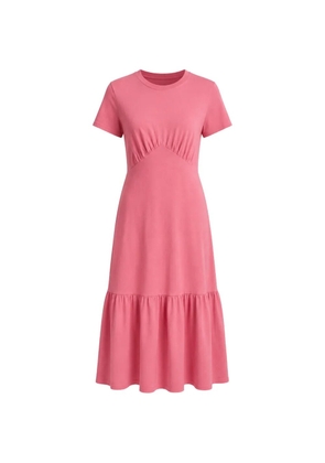 DKNY ruched tiered midi dress - Pink