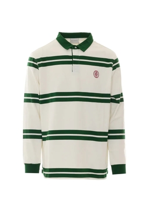 Drôle De Monsieur striped embroidered-logo polo shirt - Neutrals