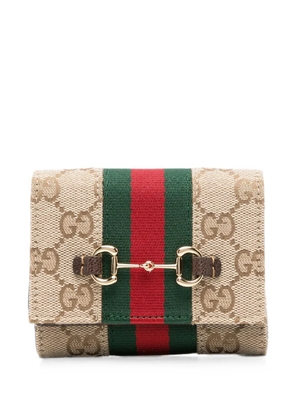 Gucci Horsebit GG Supreme wallet - Neutrals