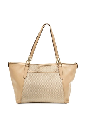 Coach Ava canvas calf leather tote bag - Neutrals