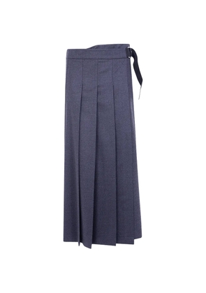P.A.R.O.S.H. pleated buckle-fastening midi skirt - Grey