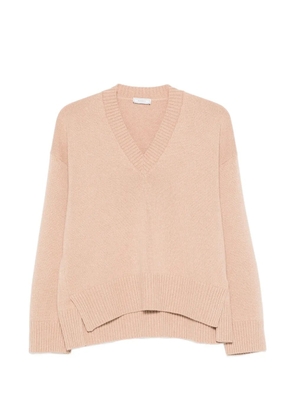 Peserico V-neck side-slit sweater - Neutrals