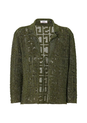GCDS Monogram macramé cardigan - Green