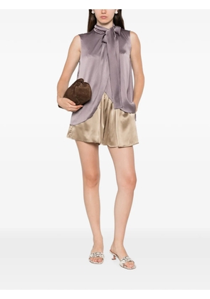 Alberta Ferretti tie-neck sleeveless shirt - Purple