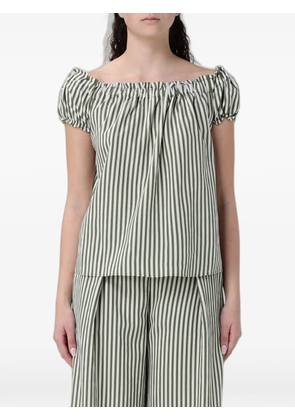 Hanita striped off-shoulder top - Green