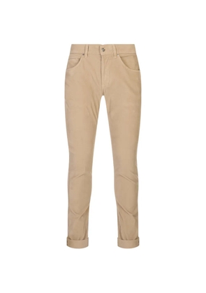 DONDUP corduroy logo-plaque trousers - Neutrals