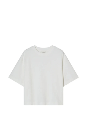 Closed back-slit ribbed T-shirt - White