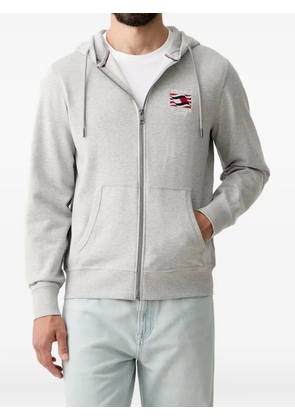 Tommy Hilfiger logo-embroidered zip-up hoodie - Grey