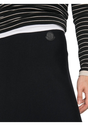 Moncler logo-patch A-line midi skirt - Blue