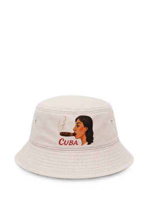 Melt graphic-print bucket hat - Neutrals