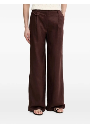 Bardot Geordy pleated wide-leg trousers - Brown