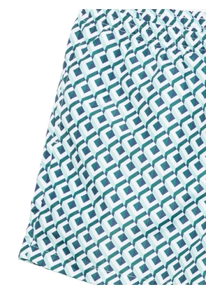 Casablanca print-detail pocket swim shorts - White