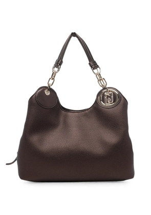 LIU JO medium logo-plaque chain-link tote bag - Brown