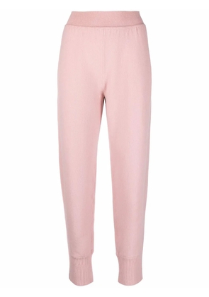 Alberta Ferretti ribbed-detailing knitted track pants - Pink