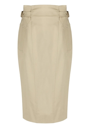 Alberta Ferretti buckled strap pencil skirt - Neutrals